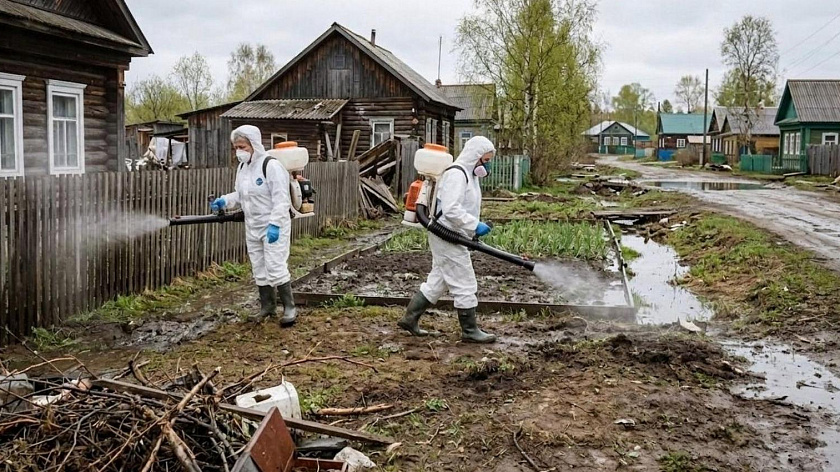 В Тюменской области продезинфицировали 18 частных домов и 89 участков после паводка